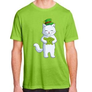 Cat Leprechaun Happy St Patricks Day Irish Shamrock Funny Gift Adult ChromaSoft Performance T-Shirt