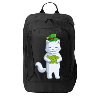 Cat Leprechaun Happy St Patricks Day Irish Shamrock Funny Gift City Backpack