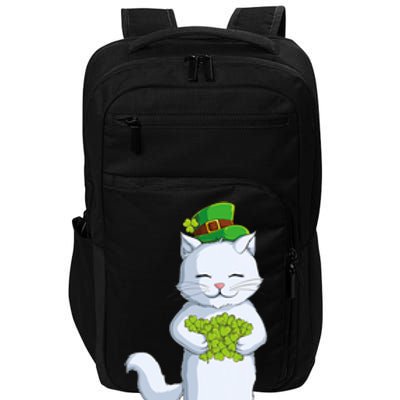 Cat Leprechaun Happy St Patricks Day Irish Shamrock Funny Gift Impact Tech Backpack