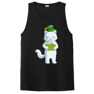 Cat Leprechaun Happy St Patricks Day Irish Shamrock Funny Gift PosiCharge Competitor Tank