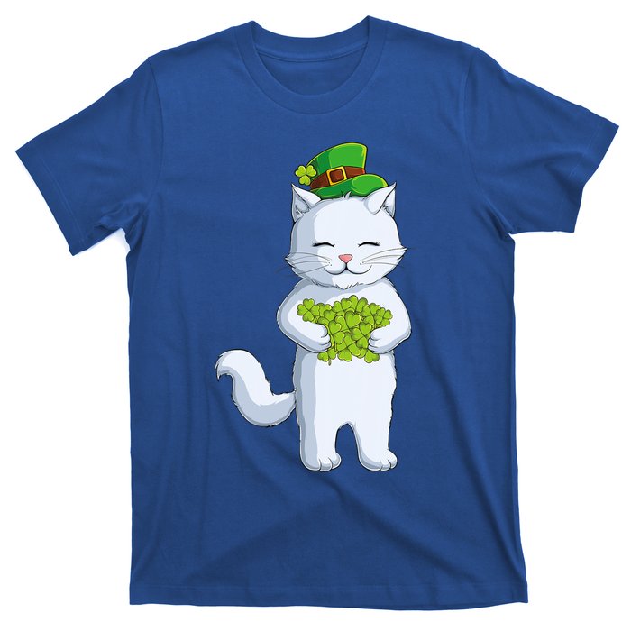 Cat Leprechaun Happy St Patricks Day Irish Shamrock Funny Gift T-Shirt