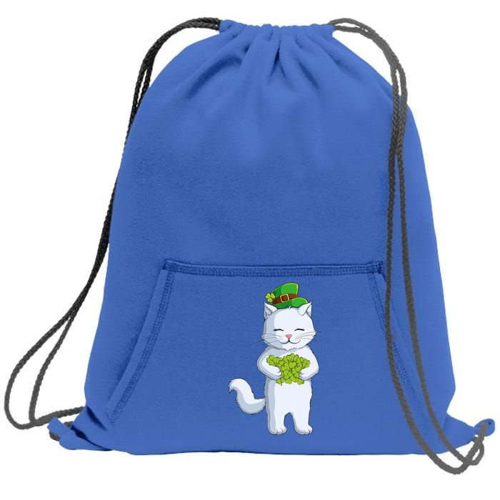 Cat Leprechaun Happy St Patricks Day Irish Shamrock Funny Gift Sweatshirt Cinch Pack Bag