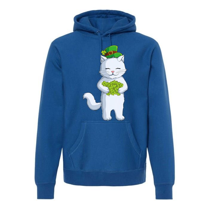 Cat Leprechaun Happy St Patricks Day Irish Shamrock Funny Gift Premium Hoodie