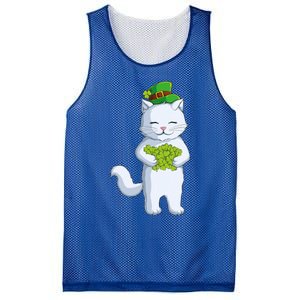 Cat Leprechaun Happy St Patricks Day Irish Shamrock Funny Gift Mesh Reversible Basketball Jersey Tank