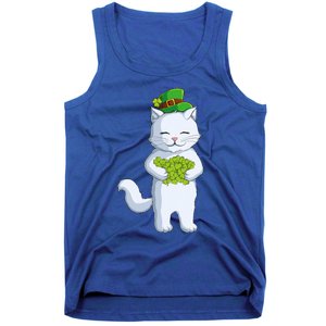 Cat Leprechaun Happy St Patricks Day Irish Shamrock Funny Gift Tank Top