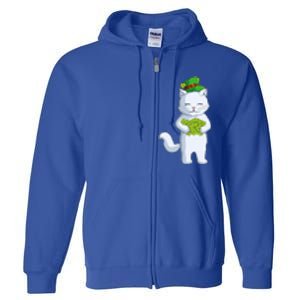 Cat Leprechaun Happy St Patricks Day Irish Shamrock Funny Gift Full Zip Hoodie