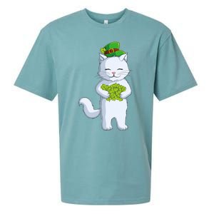 Cat Leprechaun Happy St Patricks Day Irish Shamrock Funny Gift Sueded Cloud Jersey T-Shirt