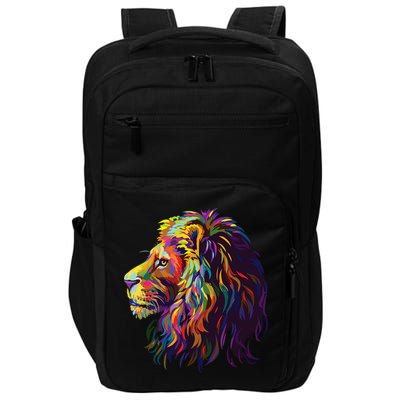 Colorful Lion Head Design Pop Art Style Impact Tech Backpack