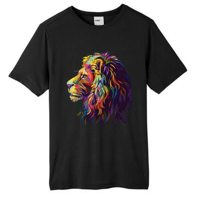 Colorful Lion Head Design Pop Art Style Tall Fusion ChromaSoft Performance T-Shirt