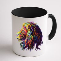 Colorful Lion Head Design Pop Art Style Mug