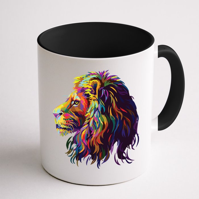 Colorful Lion Head Design Pop Art Style Mug