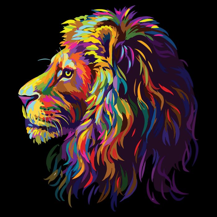 Colorful Lion Head Design Pop Art Style Mug