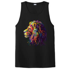 Colorful Lion Head Design Pop Art Style PosiCharge Competitor Tank