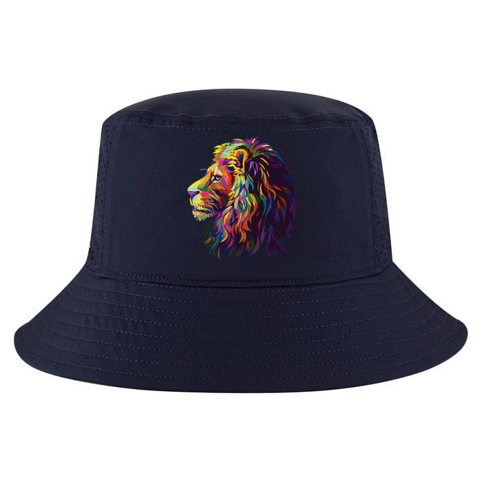 Colorful Lion Head Design Pop Art Style Cool Comfort Performance Bucket Hat