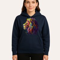 Colorful Lion Head Design Pop Art Style Hoodie