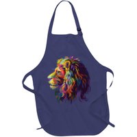 Colorful Lion Head Design Pop Art Style Apron