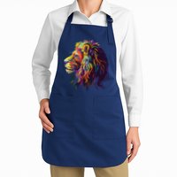 Colorful Lion Head Design Pop Art Style Apron