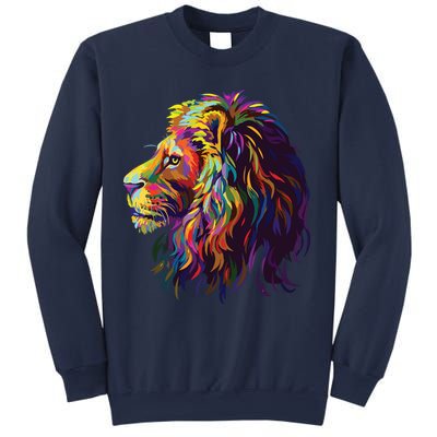 Colorful Lion Head Design Pop Art Style Sweatshirt