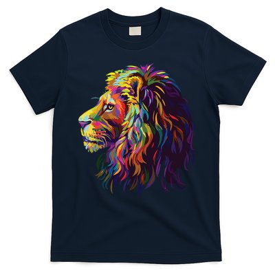 Colorful Lion Head Design Pop Art Style T-Shirt