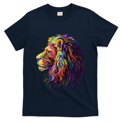 Colorful Lion Head Design Pop Art Style T-Shirt