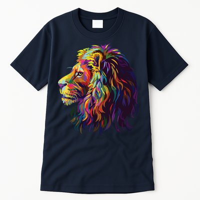 Colorful Lion Head Design Pop Art Style Tall T-Shirt