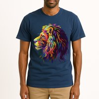 Colorful Lion Head Design Pop Art Style Tall T-Shirt