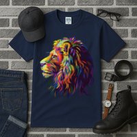Colorful Lion Head Design Pop Art Style Tall T-Shirt