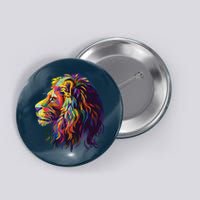 Colorful Lion Head Design Pop Art Style Button