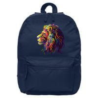 Colorful Lion Head Design Pop Art Style 16 in Basic Backpack
