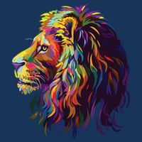 Colorful Lion Head Design Pop Art Style 16 in Basic Backpack