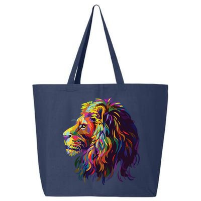Colorful Lion Head Design Pop Art Style 25L Jumbo Tote
