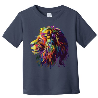 Colorful Lion Head Design Pop Art Style Toddler T-Shirt