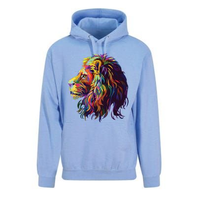 Colorful Lion Head Design Pop Art Style Unisex Surf Hoodie