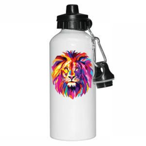 Cool Lion Head Design With Bright Colorful Aluminum Water Bottle