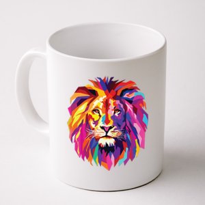 Cool Lion Head Design With Bright Colorful Coffee Mug