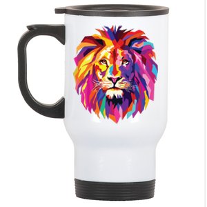 Cool Lion Head Design With Bright Colorful Stainless Steel Travel Mug