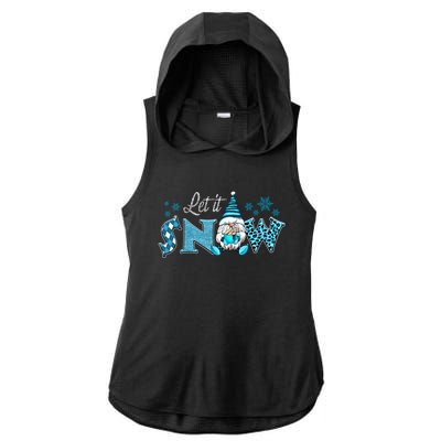 Christmas Let It Snow Santa Gnomes Hat Christmas Lights Gift Ladies PosiCharge Tri-Blend Wicking Draft Hoodie Tank