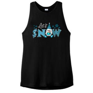 Christmas Let It Snow Santa Gnomes Hat Christmas Lights Gift Ladies PosiCharge Tri-Blend Wicking Tank