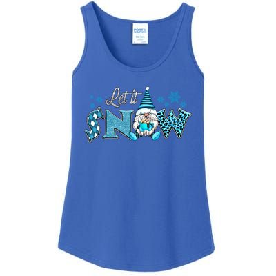 Christmas Let It Snow Santa Gnomes Hat Christmas Lights Gift Ladies Essential Tank