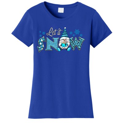 Christmas Let It Snow Santa Gnomes Hat Christmas Lights Gift Women's T-Shirt