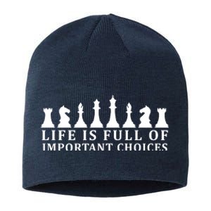 Chess Life Is Full Of Important Choices Sustainable Beanie