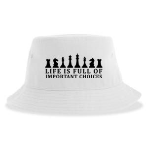 Chess Life Is Full Of Important Choices Sustainable Bucket Hat