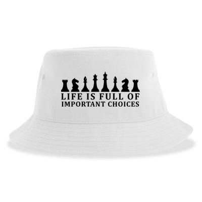 Chess Life Is Full Of Important Choices Sustainable Bucket Hat