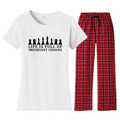 Chess Life Is Full Of Important Choices Women's Flannel Pajama Set