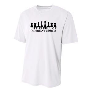 Chess Life Is Full Of Important Choices Youth Performance Sprint T-Shirt