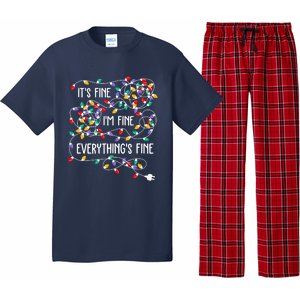 Christmas Light It's Fine I'm Fine Everything Is Fine Pajama Set