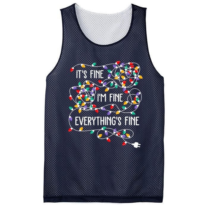 Christmas Light It's Fine I'm Fine Everything Is Fine Mesh Reversible Basketball Jersey Tank