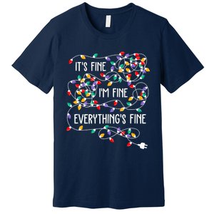 Christmas Light It's Fine I'm Fine Everything Is Fine Premium T-Shirt