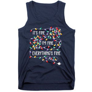 Christmas Light It's Fine I'm Fine Everything Is Fine Tank Top