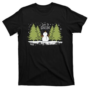 Christmas let it snow snowman winnter xmas  T-Shirt